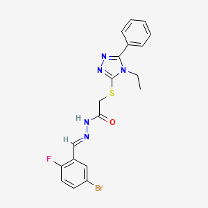 N'-[(E)-(5-bromo-2-fluorophenyl)methylidene]-2-[(4-ethyl-5-phenyl-4H-1,2,4-triazol-3-yl)sulfanyl]acetohydrazide