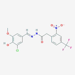 N'-[(E)-(3-chloro-4-hydroxy-5-methoxyphenyl)methylidene]-2-[2-nitro-4-(trifluoromethyl)phenyl]acetohydrazide