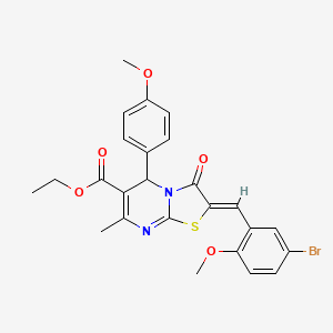 ethyl (2Z)-2-(5-bromo-2-methoxybenzylidene)-5-(4-methoxyphenyl)-7-methyl-3-oxo-2,3-dihydro-5H-[1,3]thiazolo[3,2-a]pyrimidine-6-carboxylate