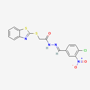 2-(1,3-benzothiazol-2-ylsulfanyl)-N'-[(E)-(4-chloro-3-nitrophenyl)methylidene]acetohydrazide