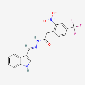 N'-[(E)-1H-indol-3-ylmethylidene]-2-[2-nitro-4-(trifluoromethyl)phenyl]acetohydrazide