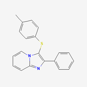 molecular formula C20H16N2S B11662447 3-[(4-Methylphenyl)sulfanyl]-2-phenylimidazo[1,2-a]pyridine 