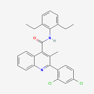 molecular formula C27H24Cl2N2O B11662452 2-(2,4-dichlorophenyl)-N-(2,6-diethylphenyl)-3-methylquinoline-4-carboxamide 