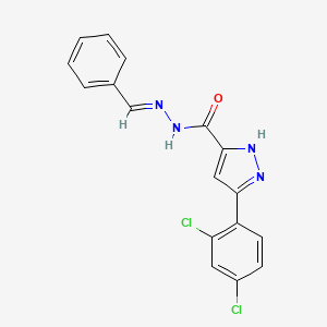 molecular formula C17H12Cl2N4O B11662475 3-(2,4-dichlorophenyl)-N'-[(E)-phenylmethylidene]-1H-pyrazole-5-carbohydrazide 