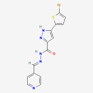 molecular formula C14H10BrN5OS B11662490 3-(5-Bromothiophen-2-yl)-N'-(pyridin-4-ylmethylene)-1H-pyrazole-5-carbohydrazide CAS No. 303104-93-0