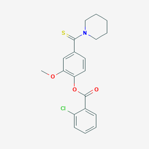 2-Methoxy-4-(piperidin-1-ylcarbonothioyl)phenyl 2-chlorobenzoate