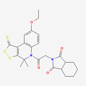 2-[2-(8-ethoxy-4,4-dimethyl-1-thioxo-1,4-dihydro-5H-[1,2]dithiolo[3,4-c]quinolin-5-yl)-2-oxoethyl]hexahydro-1H-isoindole-1,3(2H)-dione