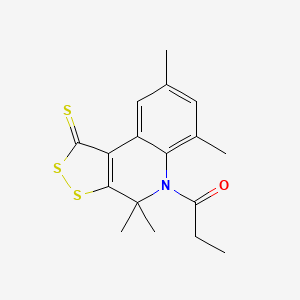 1-(4,4,6,8-tetramethyl-1-thioxo-1,4-dihydro-5H-[1,2]dithiolo[3,4-c]quinolin-5-yl)propan-1-one