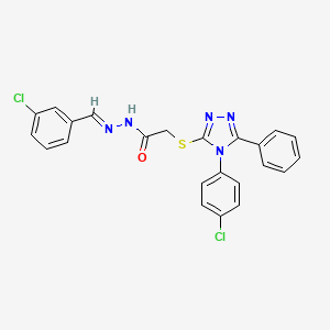 N'-[(E)-(3-chlorophenyl)methylidene]-2-{[4-(4-chlorophenyl)-5-phenyl-4H-1,2,4-triazol-3-yl]sulfanyl}acetohydrazide