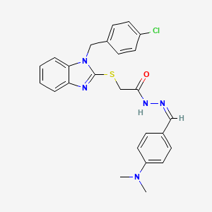 2-({1-[(4-Chlorophenyl)methyl]-1H-1,3-benzodiazol-2-YL}sulfanyl)-N'-[(Z)-[4-(dimethylamino)phenyl]methylidene]acetohydrazide