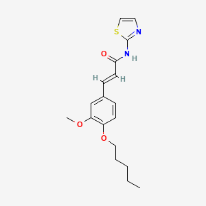 (2E)-3-[3-methoxy-4-(pentyloxy)phenyl]-N-(1,3-thiazol-2-yl)prop-2-enamide