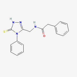 molecular formula C17H16N4OS B11662553 2-phenyl-N-[(4-phenyl-5-sulfanyl-4H-1,2,4-triazol-3-yl)methyl]acetamide 