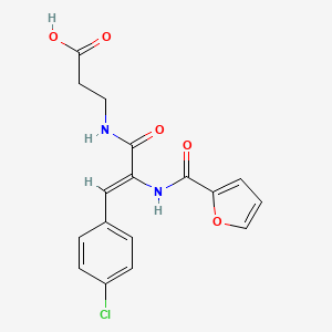 molecular formula C17H15ClN2O5 B11662569 3-[(2Z)-3-(4-Chlorophenyl)-2-[(furan-2-YL)formamido]prop-2-enamido]propanoic acid 