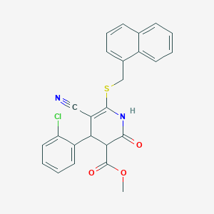 Methyl 4-(2-chlorophenyl)-5-cyano-6-[(naphthalen-1-ylmethyl)sulfanyl]-2-oxo-1,2,3,4-tetrahydropyridine-3-carboxylate