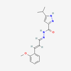 N'-[(1E,2E)-3-(2-methoxyphenyl)prop-2-en-1-ylidene]-3-(propan-2-yl)-1H-pyrazole-5-carbohydrazide