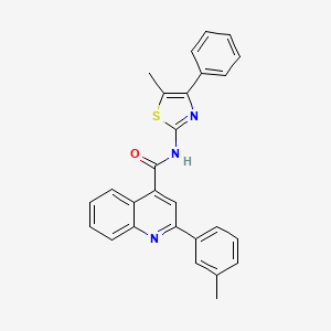 molecular formula C27H21N3OS B11662623 2-(3-methylphenyl)-N-(5-methyl-4-phenyl-1,3-thiazol-2-yl)quinoline-4-carboxamide 