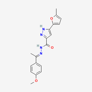 N'-[(1E)-1-(4-methoxyphenyl)ethylidene]-3-(5-methylfuran-2-yl)-1H-pyrazole-5-carbohydrazide