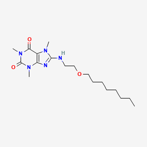 1,3,7-trimethyl-8-{[2-(octyloxy)ethyl]amino}-3,7-dihydro-1H-purine-2,6-dione