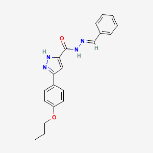 N'-[(E)-phenylmethylidene]-3-(4-propoxyphenyl)-1H-pyrazole-5-carbohydrazide