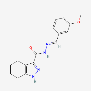 molecular formula C16H18N4O2 B11662687 N'-[(E)-(3-methoxyphenyl)methylidene]-4,5,6,7-tetrahydro-1H-indazole-3-carbohydrazide 