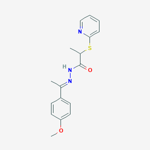 N'-[(1E)-1-(4-methoxyphenyl)ethylidene]-2-(pyridin-2-ylsulfanyl)propanehydrazide