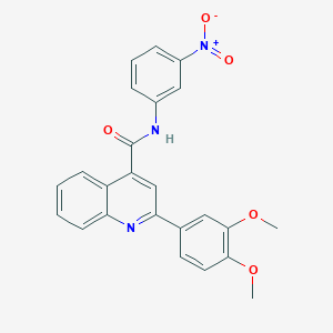 molecular formula C24H19N3O5 B11662721 2-(3,4-dimethoxyphenyl)-N-(3-nitrophenyl)quinoline-4-carboxamide 