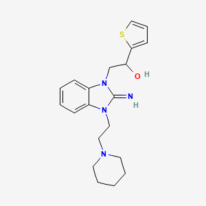 2-{2-imino-3-[2-(piperidin-1-yl)ethyl]-2,3-dihydro-1H-benzimidazol-1-yl}-1-(thiophen-2-yl)ethanol