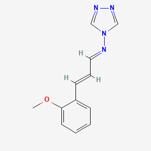 molecular formula C12H12N4O B11662782 N-[(1E,2E)-3-(2-methoxyphenyl)prop-2-en-1-ylidene]-4H-1,2,4-triazol-4-amine 