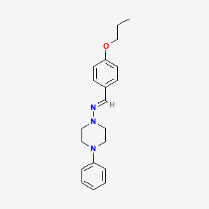 molecular formula C20H25N3O B11662842 4-phenyl-N-[(E)-(4-propoxyphenyl)methylidene]-1-piperazinamine 