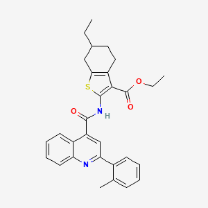 Ethyl 6-ethyl-2-({[2-(2-methylphenyl)quinolin-4-yl]carbonyl}amino)-4,5,6,7-tetrahydro-1-benzothiophene-3-carboxylate