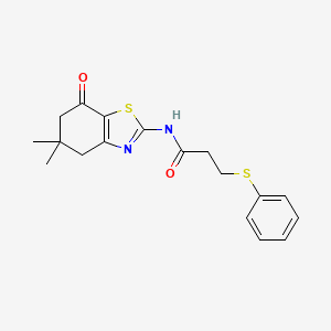 N-(5,5-dimethyl-7-oxo-4,5,6,7-tetrahydro-1,3-benzothiazol-2-yl)-3-(phenylsulfanyl)propanamide