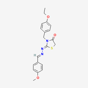 (2Z)-3-(4-ethoxybenzyl)-2-[(2E)-(4-methoxybenzylidene)hydrazinylidene]-1,3-thiazolidin-4-one