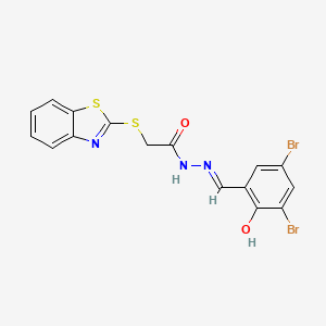 2-(1,3-benzothiazol-2-ylsulfanyl)-N'-[(E)-(3,5-dibromo-2-hydroxyphenyl)methylidene]acetohydrazide