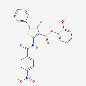 N-(2-methoxyphenyl)-4-methyl-2-{[(4-nitrophenyl)carbonyl]amino}-5-phenylthiophene-3-carboxamide