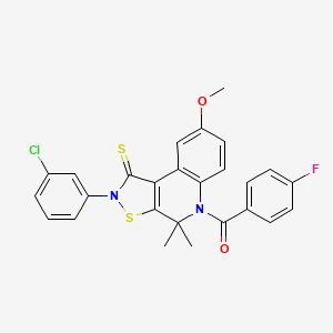 2-(3-chlorophenyl)-5-(4-fluorobenzoyl)-8-methoxy-4,4-dimethyl-4,5-dihydroisothiazolo[5,4-c]quinoline-1(2H)-thione