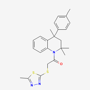 2-[(5-methyl-1,3,4-thiadiazol-2-yl)sulfanyl]-1-[2,2,4-trimethyl-4-(4-methylphenyl)-3H-quinolin-1-yl]ethanone