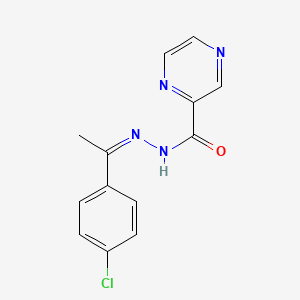 molecular formula C13H11ClN4O B11662940 N'-[(1Z)-1-(4-chlorophenyl)ethylidene]pyrazine-2-carbohydrazide 