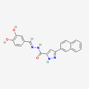 molecular formula C21H16N4O3 B11662998 N'-[(E)-(3,4-dihydroxyphenyl)methylidene]-3-(2-naphthyl)-1H-pyrazole-5-carbohydrazide 