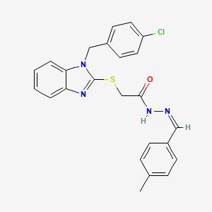 2-({1-[(4-Chlorophenyl)methyl]-1H-1,3-benzodiazol-2-YL}sulfanyl)-N'-[(Z)-(4-methylphenyl)methylidene]acetohydrazide