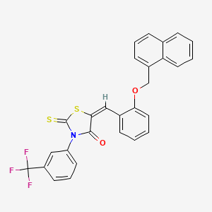 (5E)-5-[2-(naphthalen-1-ylmethoxy)benzylidene]-2-thioxo-3-[3-(trifluoromethyl)phenyl]-1,3-thiazolidin-4-one