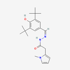 molecular formula C22H31N3O2 B11663021 N'-[(Z)-(3,5-DI-Tert-butyl-4-hydroxyphenyl)methylidene]-2-(1-methyl-1H-pyrrol-2-YL)acetohydrazide 