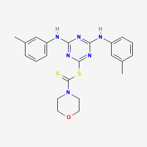 molecular formula C22H24N6OS2 B11663050 4,6-Bis[(3-methylphenyl)amino]-1,3,5-triazin-2-yl morpholine-4-carbodithioate 