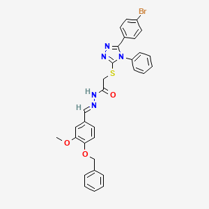 molecular formula C31H26BrN5O3S B11663060 N'-{(E)-[4-(benzyloxy)-3-methoxyphenyl]methylidene}-2-{[5-(4-bromophenyl)-4-phenyl-4H-1,2,4-triazol-3-yl]sulfanyl}acetohydrazide CAS No. 303103-18-6