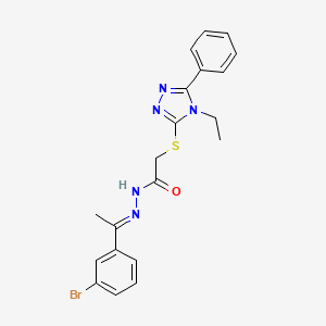 N'-[(1E)-1-(3-bromophenyl)ethylidene]-2-[(4-ethyl-5-phenyl-4H-1,2,4-triazol-3-yl)sulfanyl]acetohydrazide