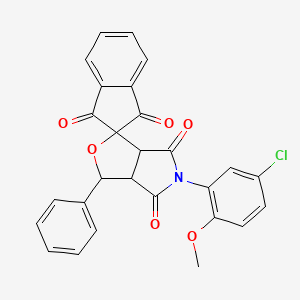 5-(5-chloro-2-methoxyphenyl)-3-phenyl-3a,6a-dihydrospiro[furo[3,4-c]pyrrole-1,2'-indene]-1',3',4,6(3H,5H)-tetrone