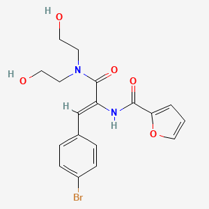 N-[(1Z)-3-[bis(2-hydroxyethyl)amino]-1-(4-bromophenyl)-3-oxoprop-1-en-2-yl]furan-2-carboxamide