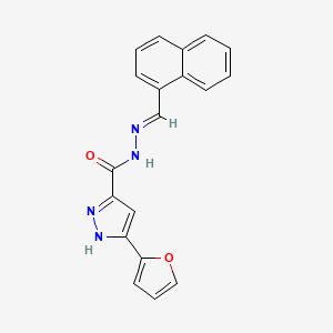 molecular formula C19H14N4O2 B11663090 3-(2-furyl)-N'-[(E)-1-naphthylmethylidene]-1H-pyrazole-5-carbohydrazide 