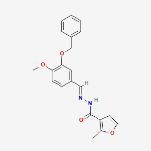 molecular formula C21H20N2O4 B11663103 N'-{(E)-[3-(benzyloxy)-4-methoxyphenyl]methylidene}-2-methylfuran-3-carbohydrazide 