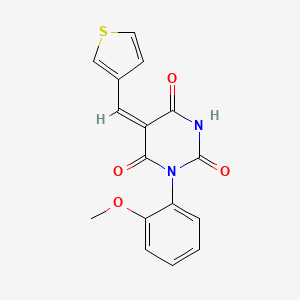 molecular formula C16H12N2O4S B11663111 (5E)-1-(2-methoxyphenyl)-5-(thiophen-3-ylmethylidene)pyrimidine-2,4,6(1H,3H,5H)-trione 