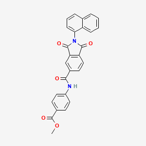 molecular formula C27H18N2O5 B11663113 methyl 4-({[2-(naphthalen-1-yl)-1,3-dioxo-2,3-dihydro-1H-isoindol-5-yl]carbonyl}amino)benzoate 